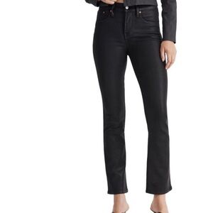 Kick Out Crop Jeans in True Black Wash: Coated Edition